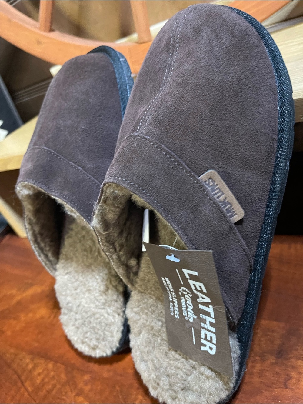 NWOB Men’s Sz 9 Original Muk Luks by Leather Goods/ Genuine Suede & Wool Blend